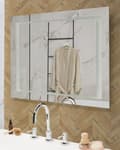 Miniatyrbillede 4 af 8: Badeværelsesspejl Sølv Glas 60 x 80 cm Firkantet Vægspejl uden Ramme med Lys LED Moderne Anti Dug Badeværelse Tilbehør Make-Up Soveværelse