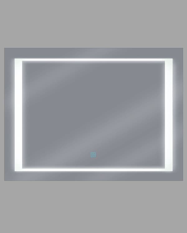 Badeværelsesspejl Sølv Glas 60 x 80 cm Firkantet Vægspejl uden Ramme med Lys LED Moderne Anti Dug Badeværelse Tilbehør Make-Up Soveværelse