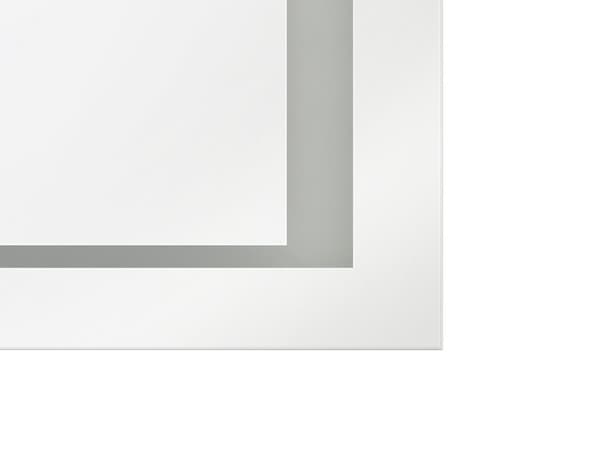 Badeværelsesspejl Sølv Glas 60 x 80 cm Firkantet Vægspejl uden Ramme med Lys LED Moderne Anti Dug Badeværelse Tilbehør Make-Up Soveværelse