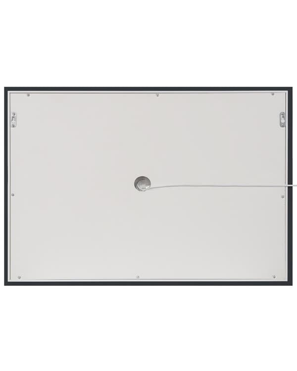 Badeværelsesspejl Sølv Glas 60 x 80 cm Firkantet Vægspejl uden Ramme med Lys LED Moderne Anti Dug Badeværelse Tilbehør Make-Up Soveværelse
