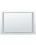 Miniatyrbillede 1 af 8: Badeværelsesspejl Sølv Glas 60 x 80 cm Firkantet Vægspejl uden Ramme med Lys LED Moderne Anti Dug Badeværelse Tilbehør Make-Up Soveværelse