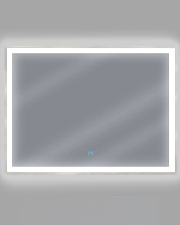 Oplyst LED Badeværelsesspejl Rektangulært 60 x 80 cm Glamour
