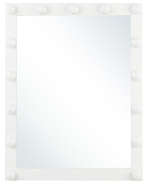 Sminkspegel Vägg med LED Vit 50 x 60 cm Rektangulär Hollywood Upplyst Glödlampor Bord