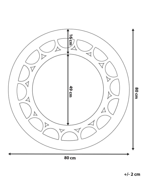 Seinäpeili hopea MDF-levy lasi ⌀ 80 cm koukuilla pyöreä geometrinen moderni glamour tyyli