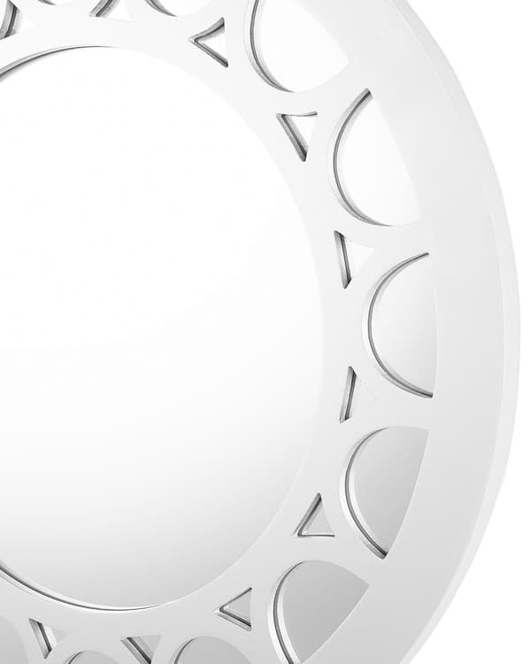 Seinäpeili hopea MDF-levy lasi ⌀ 80 cm koukuilla pyöreä geometrinen moderni glamour tyyli