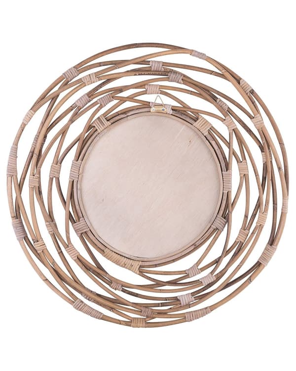 Väggspegel Sand Beige Rotting 75 cm Dekorativ Hall Boho