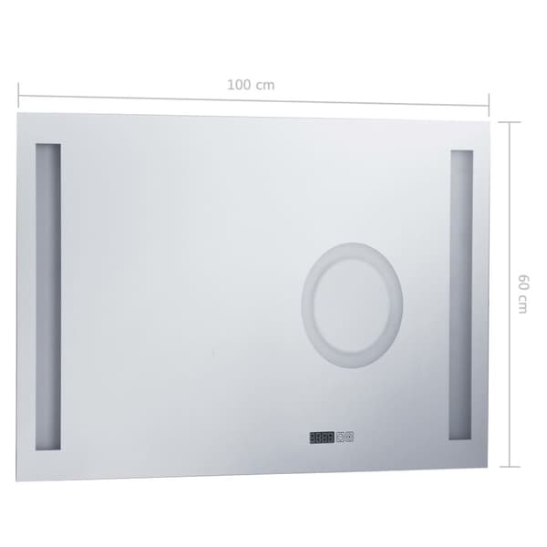 vidaXL LED-veggspeil til bad med berøringssensor 100x60 cm