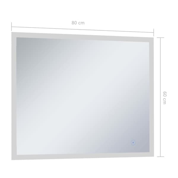 vidaXL LED-veggspeil til bad med berøringssensor 80x60 cm