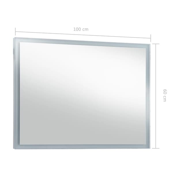 vidaXL LED-veggspeil til bad 100x60 cm