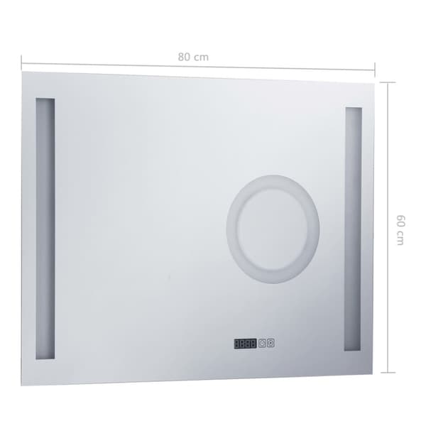 vidaXL LED-veggspeil til bad med berøringssensor 80x60 cm