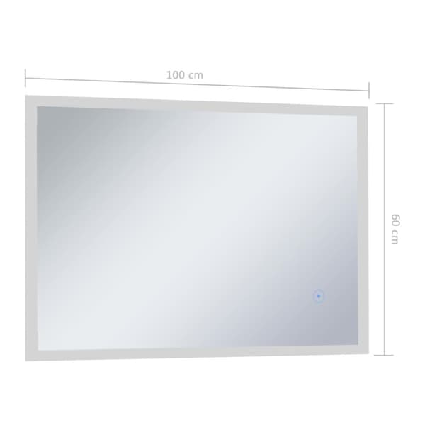 vidaXL LED-veggspeil til bad med berøringssensor 100x60 cm
