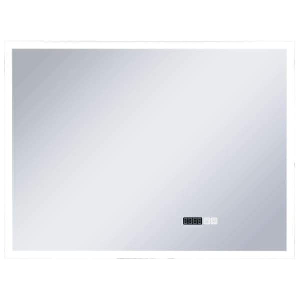 vidaXL Badrumsspegel LED med touch-sensor och tidsdisplay 80x60 cm