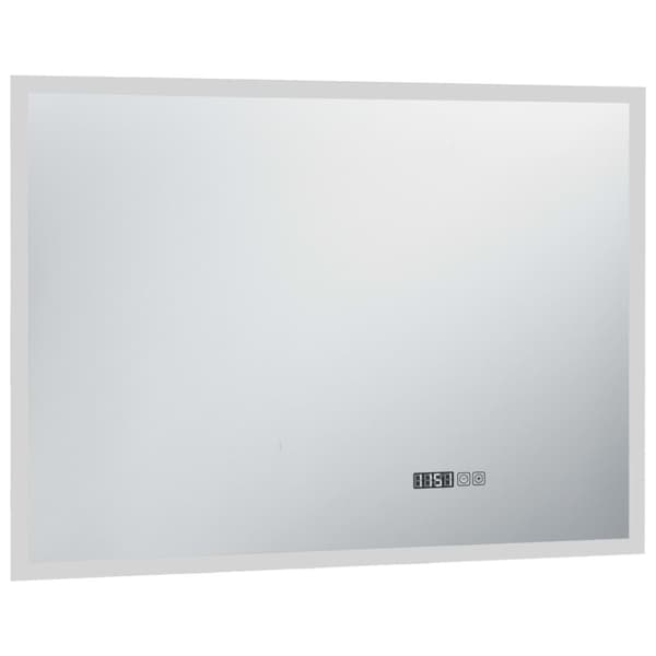vidaXL Badrumsspegel LED med touch-sensor och tidsdisplay 100x60 cm
