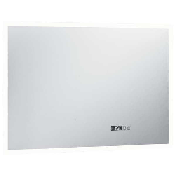 vidaXL Badrumsspegel LED med touch-sensor och tidsdisplay 100x60 cm