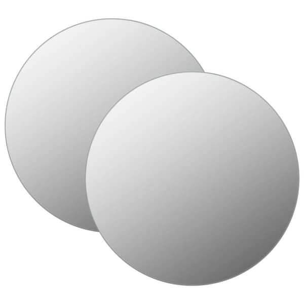 vidaXL Veggspeil 2 stk 50 cm rundt glass