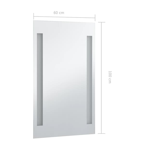 vidaXL LED-vægspejl til badeværelset 60x100 cm