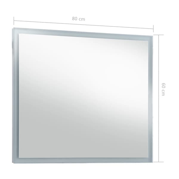 vidaXL LED-vægspejl til badeværelset 80x60 cm