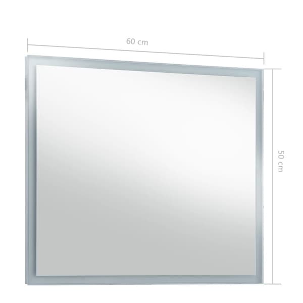 vidaXL LED-vægspejl til badeværelset 60x50 cm