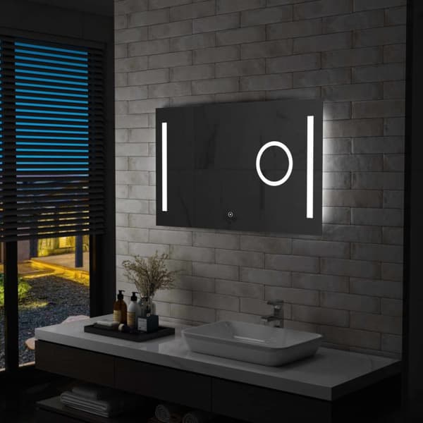 vidaXL LED-spejl til badeværelset med berøringssensor 100x60 cm