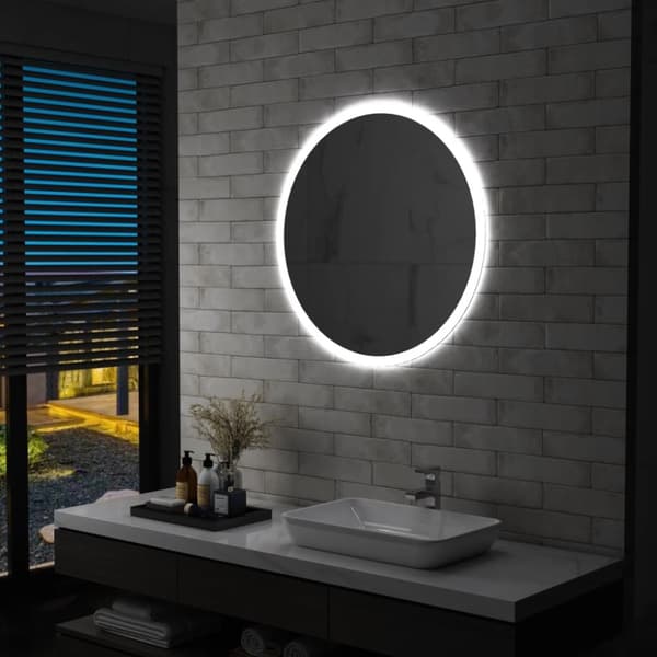 vidaXL badeværelsesspejl med LED-lys 80 cm