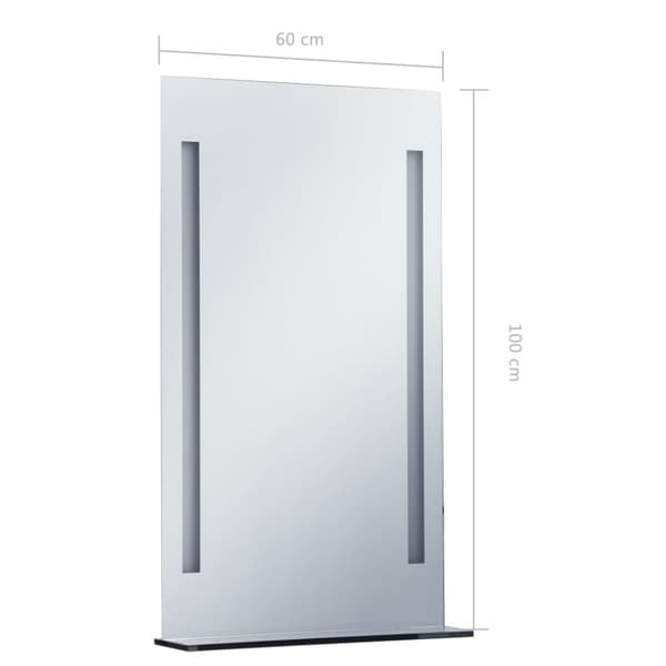 vidaXL Kylpyhuoneen LED-seinäpeili hyllyllä 60x100 cm