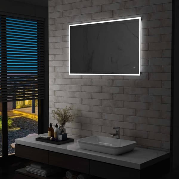 vidaXL LED-spejl til badeværelset med berøringssensor 100x60 cm