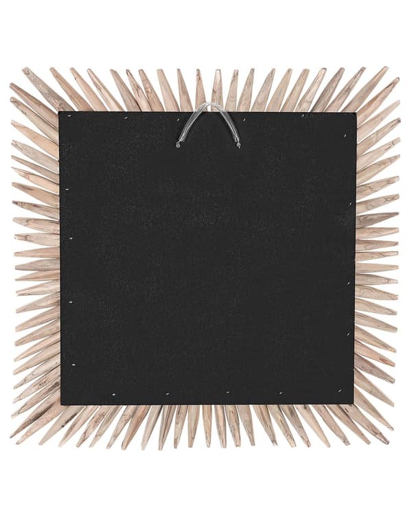Dekorativt Vægspejl Mørk Træ Teak 60 x 60 cm Rustik Stil