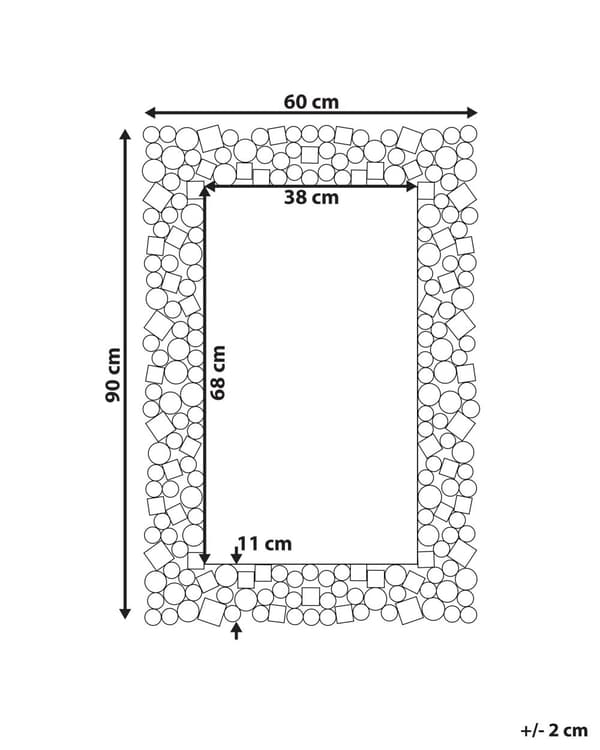 Peili hopea 60 x 90 cm suorakulmainen ripustettava glamour moderni tyyli