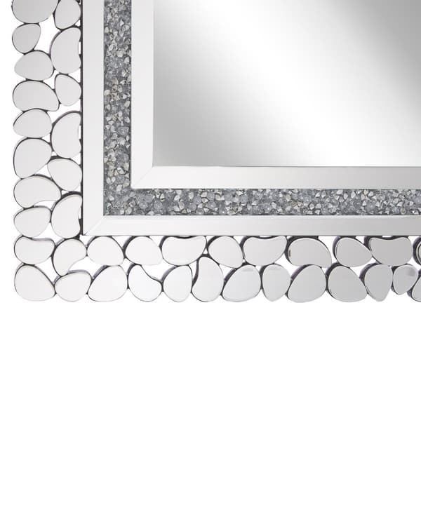 Seinäpeili hopea 60 x 90 cm suorakulmainen ripustettava glamour ylellinen moderni tyyli