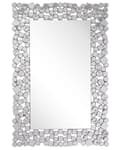 Miniatyrbild 1 av 6: Väggmonterad Hängande Spegel Silver Rektangulär 60 x 90 cm Modern Glamour Vardagsrum Sovrum Dekoration