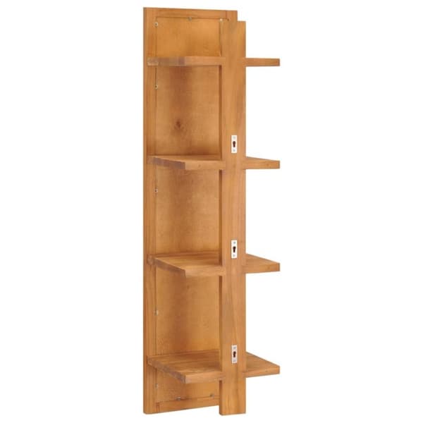 vidaXL Veggspeil med hyller 30x30x120 cm heltre teak