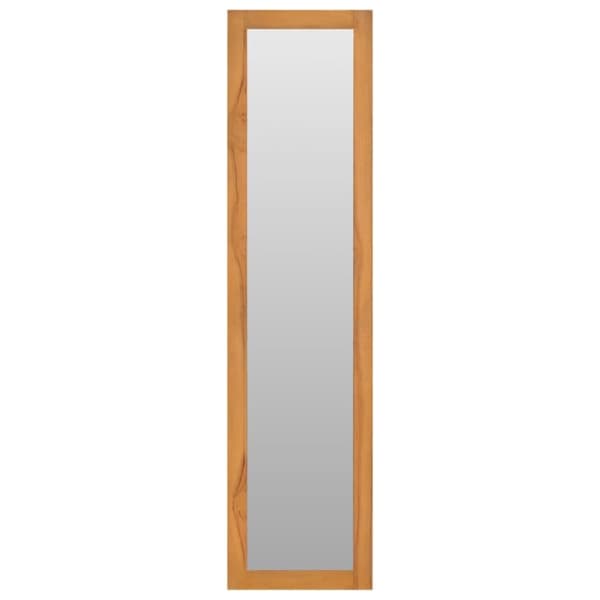 vidaXL Veggspeil med hyller 30x30x120 cm heltre teak