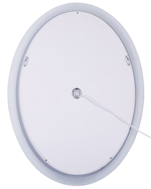 Väggspegel med LED Silver 60 x 80 cm Rektangulär Upplyst Anti Dimma System Badrum Sminkspegel