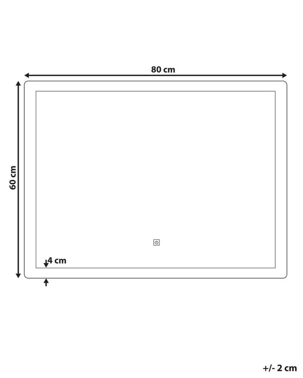 Väggspegel Silver LED Ljus Rektangulär 60 x 80 cm Upplyst Anti Dimma System