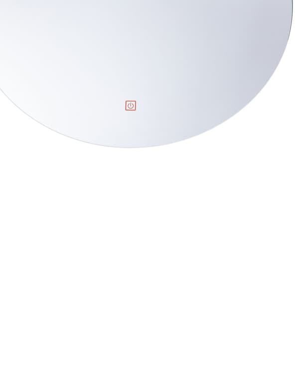 Vægspejl Rund Sølv 60 cm LED Anti Dug System Badeværelse Tilbehør Moderne Stil