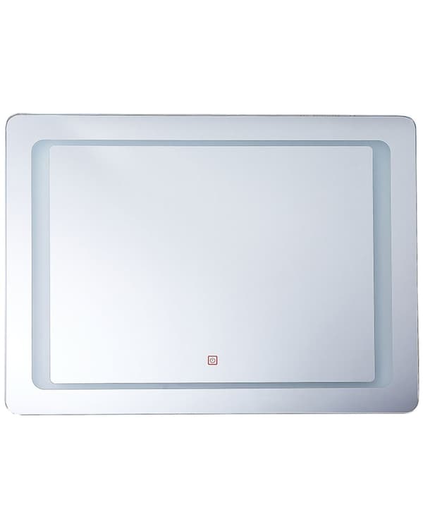 Seinäpeili hopea 80 x 60 cm LED-valo suorakulmainen huurtumisenesto kosketuskytkin moderni tyyli