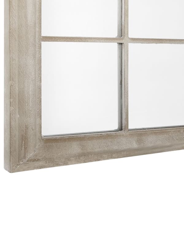 Vægspejl Beige Metalramme 77 x 130 cm Vintage New Yorker Spejl med Buet Top