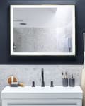 Miniatyrbild 2 av 7: Väggmonterad Hängande LED Spegel 90 x 70 cm Rektangulär Modern Badrum Glamour Smink