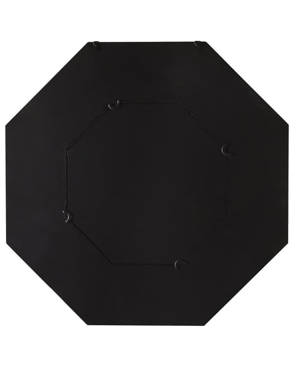 Spegel Mörkträ med Blå Åttkantig Ram av MDF-trä 77 x 77 cm Handgjord Dekorativ Rustik