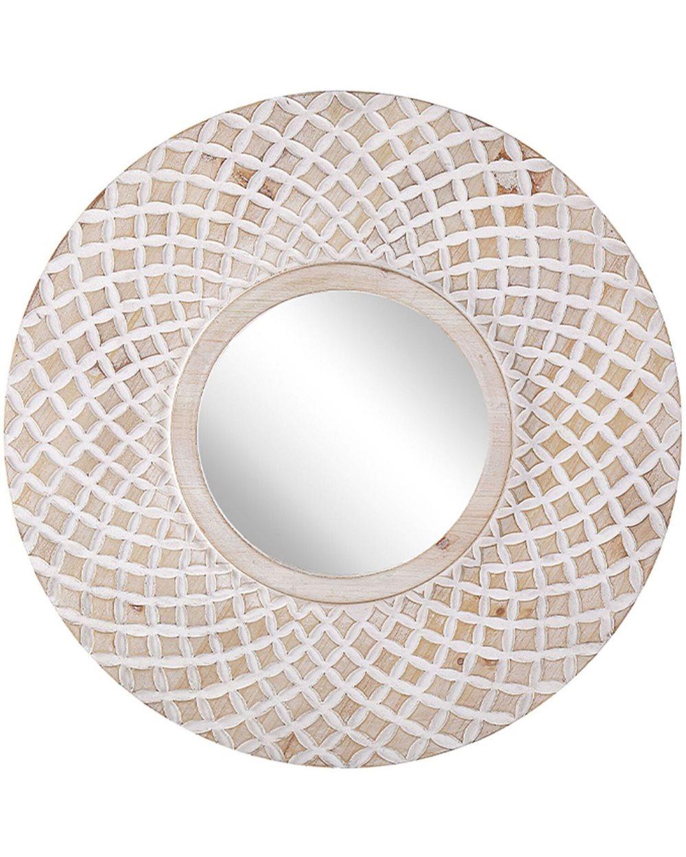 Spegel rund 60 cm ljusträ POMARO