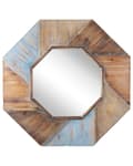 Miniatyrbillede 1 af 5: Vægspejl Lyst Ædelgran og Glas ø 77 cm Rund Boho Rustik Moderne Industriel Design Væghængt Spejl med Ramme Boligindretning Stue Køkken