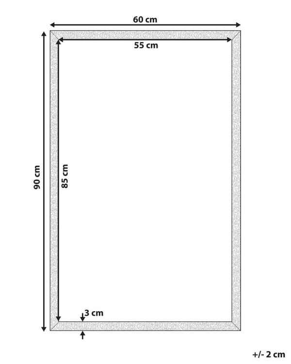 Vægspejl Sort MDF og Glas 60 x 90 cm Væghængt Rektangulær Spejl med Ramme Moderne Stue til Sminkebord Tilbehør Entrespejl til Pigeværelse