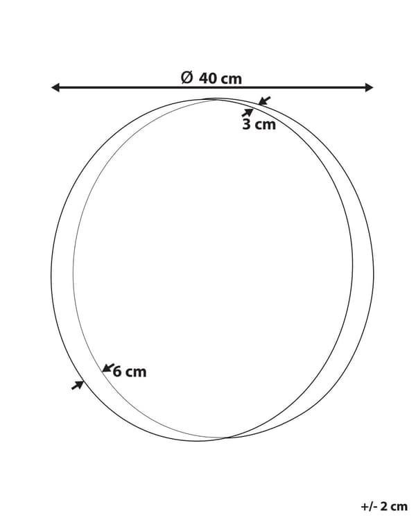 Vægspejl Kobber Metal og Glas ø 40 cm Dekorativt Lille Rundt Væghængt Spejl med Ramme Moderne Tilbehør til Stue Entré Pigeværelse Design