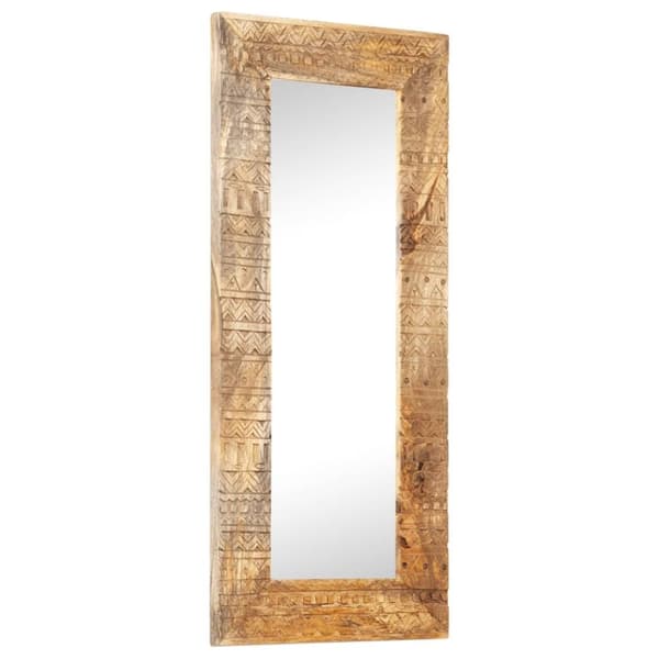 vidaXL Käsinveistetty peili 110x50x2,5 cm täysi mangopuu