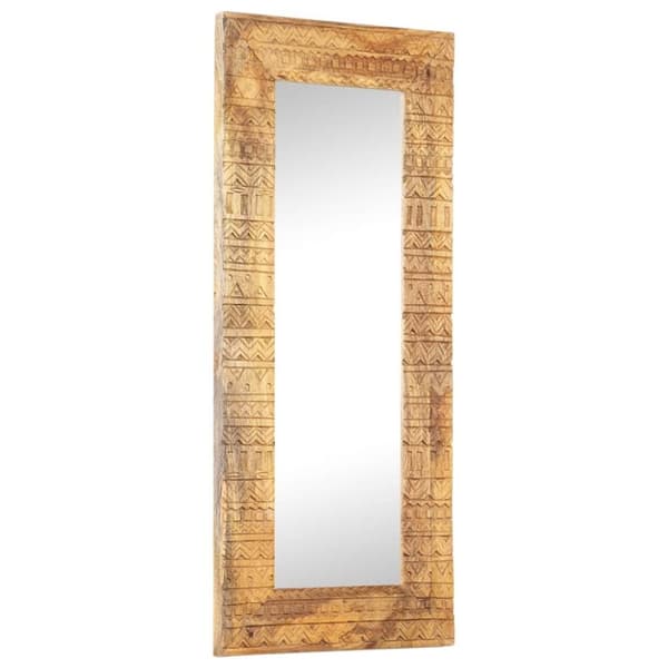 vidaXL Handsnidad spegel 110x50x2,5 cm massivt mangoträ