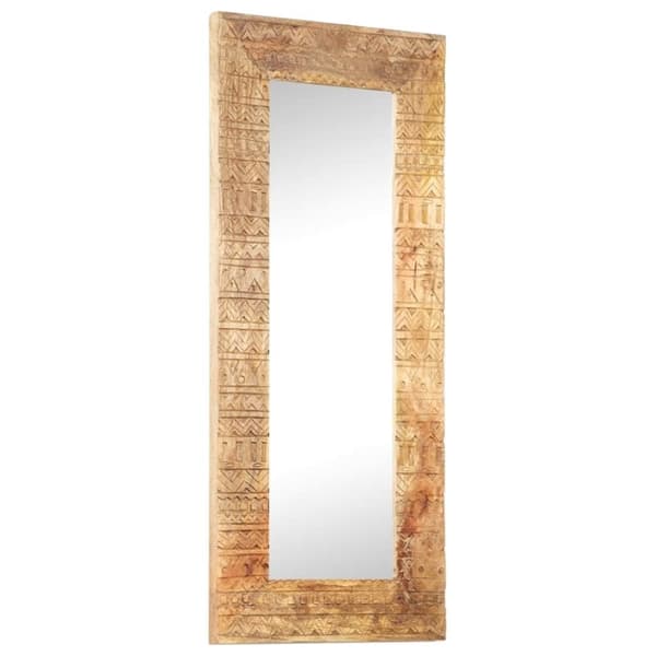 vidaXL Handsnidad spegel 110x50x2,5 cm massivt mangoträ
