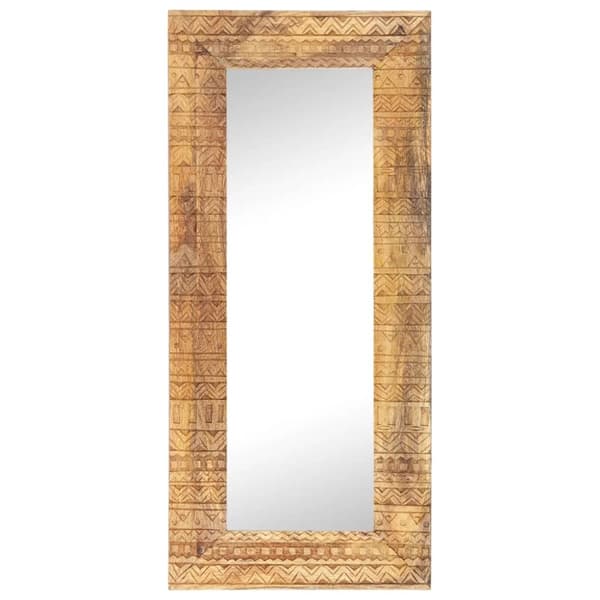 vidaXL Handsnidad spegel 110x50x2,5 cm massivt mangoträ