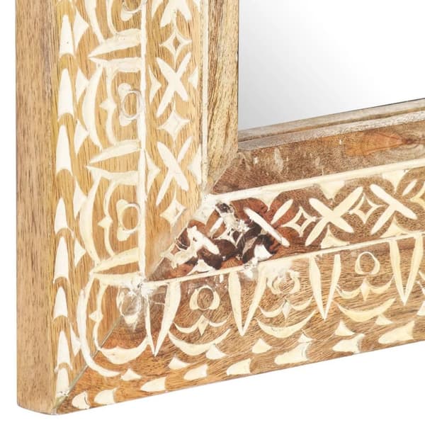 vidaXL Handsnidad spegel 110x50x2,6 cm massivt mangoträ