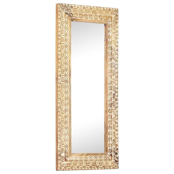 vidaXL Handsnidad spegel 110x50x2,6 cm massivt mangoträ