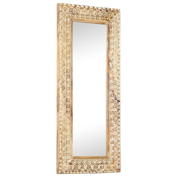 vidaXL Handsnidad spegel 110x50x2,6 cm massivt mangoträ